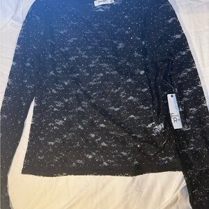 Black Lace Long Sleeve Top